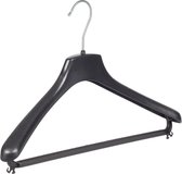 De Kledinghanger Gigant - 30 x Mantel / kostuumhanger kunststof zwart met schouderverbreding en broeklat, 40 cm