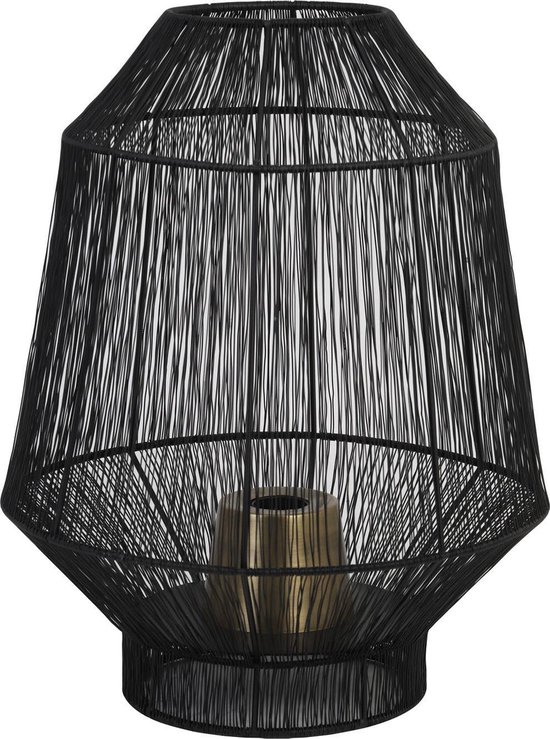 Light & Living Tafellamp Vitora - Zwart - Ø30cm - Luxe - Woonkamer - Slaapkamer