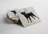 Hond Petit Brabancon | Houten Onderzetters 6 Stuks