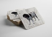 Hond Wetterhoun | Houten Onderzetters 6 Stuks