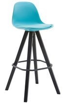 Clp Franklin Barkruk - Rond frame - Kunststof & Kunstleer - Rood - Kleur onderstel : Wit