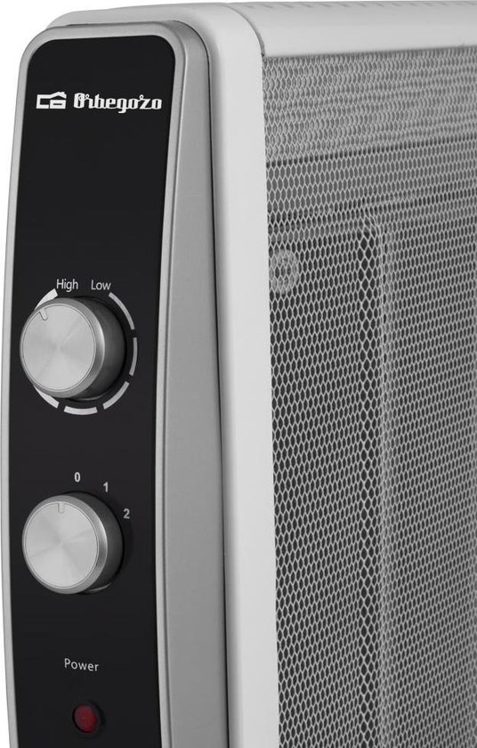 Radiatore Elettrico A Basso Consumo Orbegozo RMN 1575, 1500W, Termoventilatore A Mica, Silenzioso, 2 Potenze, Termostato, Ruote E Avvolgicavo