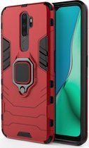 Oppo A5 / A9 (2020) Hybride Hoesje met Kickstand Ring Rood