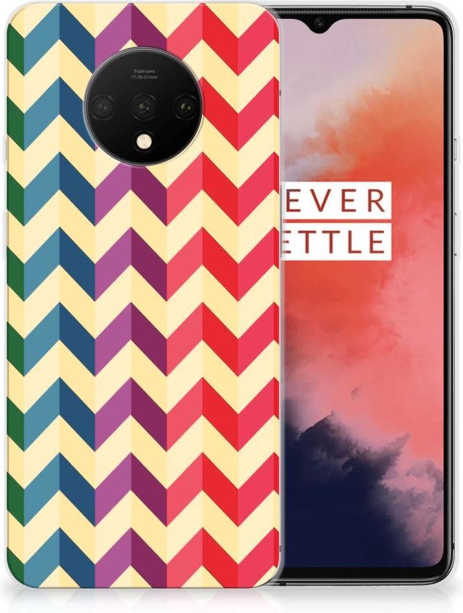 OnePlus 7T TPU bumper Zigzag Multi Color