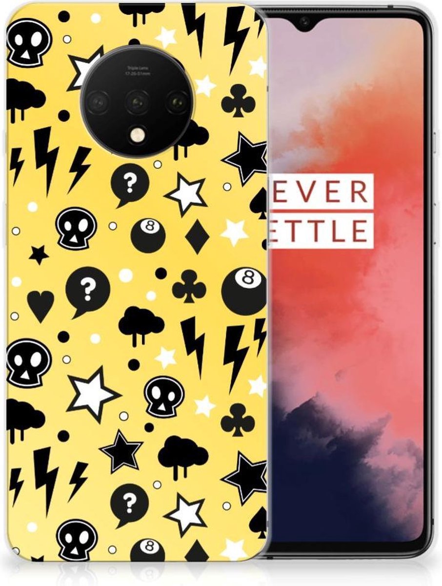 Silicone Back Case OnePlus 7T Punk Geel