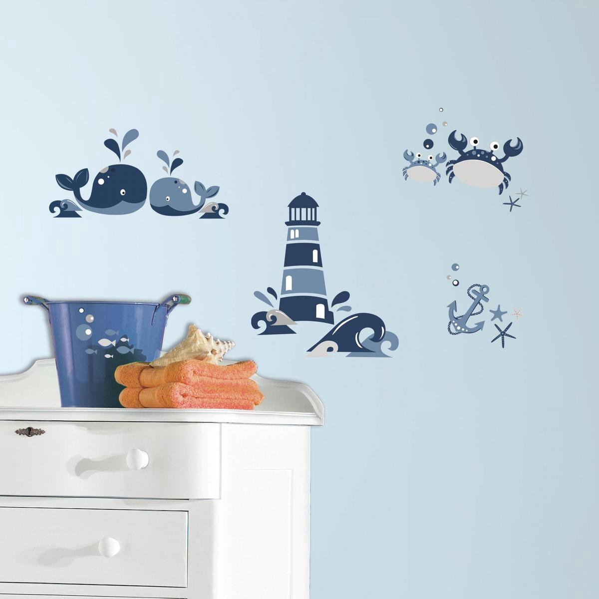 Muurstickers - onderwaterwereld - walvis - nautisch - vinyl 21 stuks