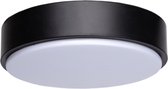 LED Plafondlamp - Aigi Santi - Opbouw Rond 12W - Warm Wit 3000K - Mat Zwart Aluminium