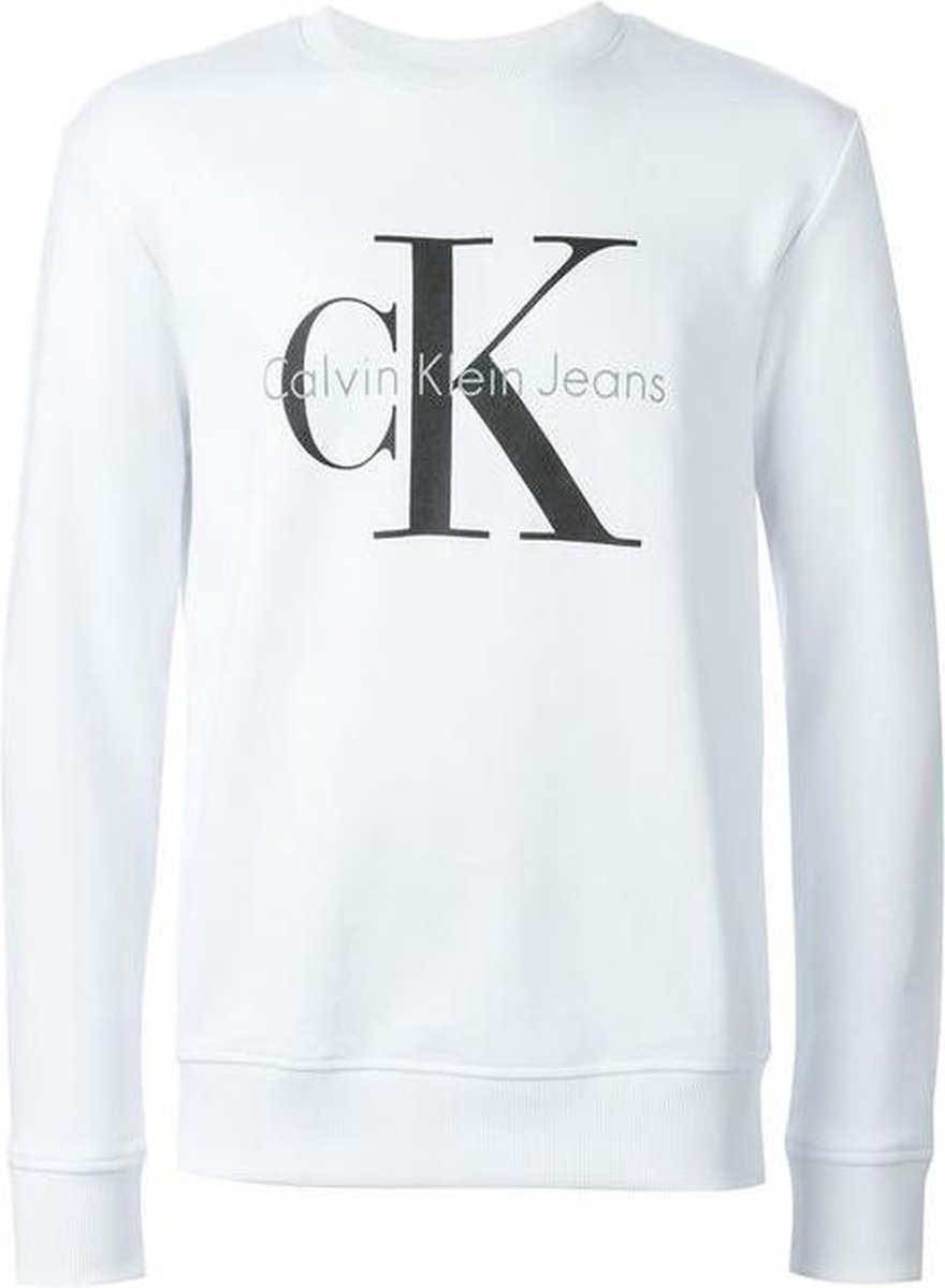 Calvin Klein - Heren Sweaters Felpa Sweat - Wit - Maat M | bol.com