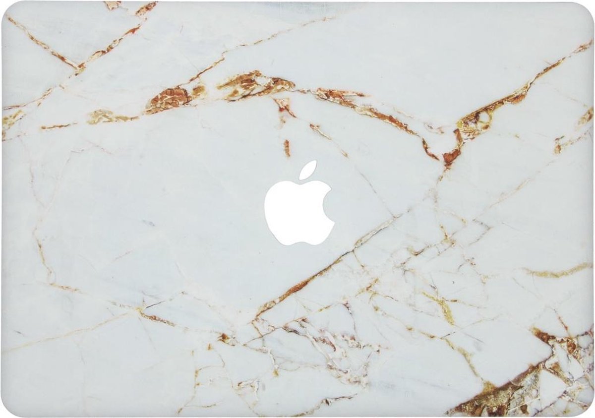 Design Hardshell Cover voor de MacBook Pro 15 inch Retina - Wit Marmer - Merkloos