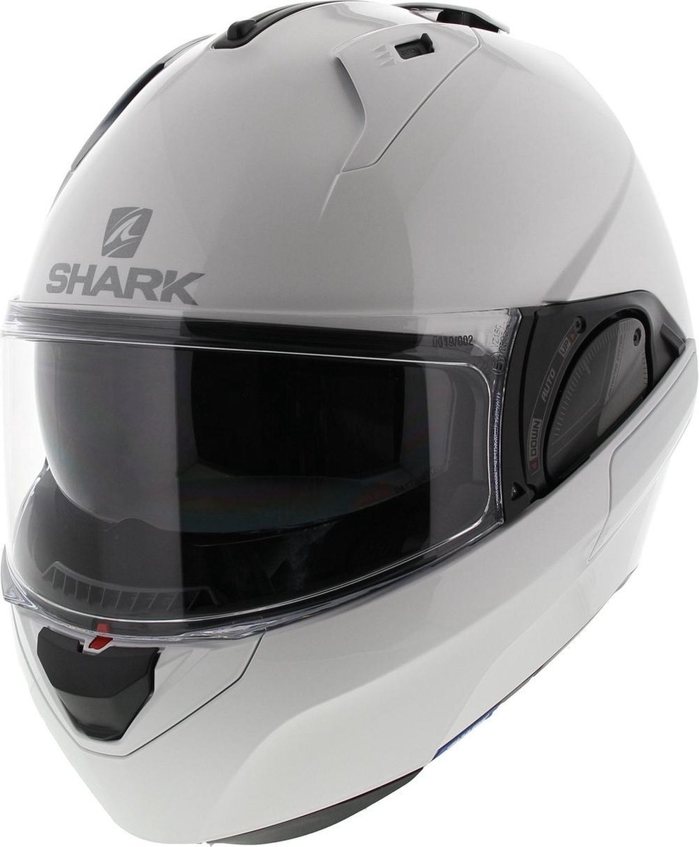 SHARK EVO ES BLANK Motorhelm Systeemhelm Wit - Maat S