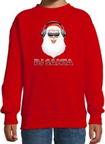 Foute kersttrui / sweater - DJ Santa / Kerstman - stoere rode kersttrui voor kinderen - kerstkleding / christmas outfit 3-4 jaar (98/104)