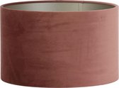 Light & Living Cilinder Lampenkap Velours - Dusky Pink - Ø35x21cm - voor Tafellampen, Staande lamp, Hanglampen