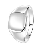 Lucardi Dames Zegelring vierkant - Ring - Cadeau - Echt Zilver - Zilverkleurig