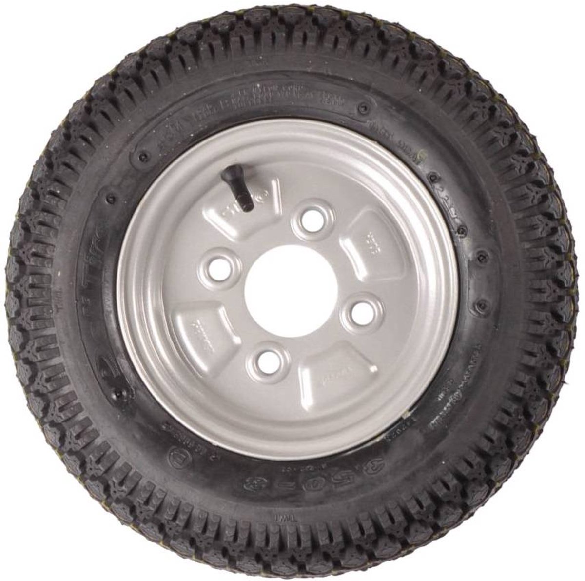 Compleet aanhanger wiel - 3.50-8 - steekmaat: 4x100 - draagvermogen: 170 kg - naafdiameter: 60 mm - 4PR