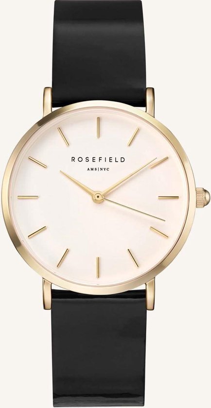 Rosefield Premium Gloss Dames Horloge Goud Zwart Ø33mm SHBWG