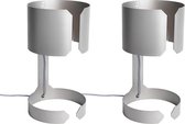 QAZQA waltz - Design Grote tafellamp - 2 lichts - H 420 mm - Staal -