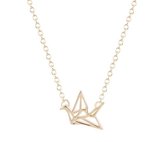 Fashionidea - Mooie goudkleurige vogel ketting met hanger de Necklace Flying Bird Gold