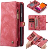 Caseme - vintage 2 in 1 portemonnee hoes - iPhone 11 Pro - Rood