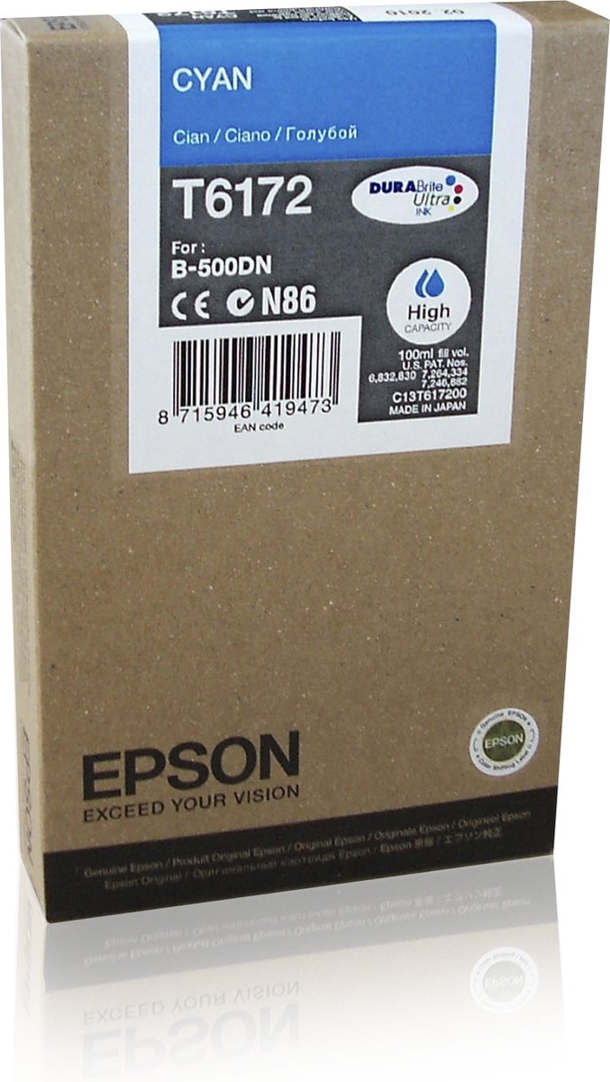Epson T6172 - Inktcartridge / Cyaan / Hoge Capaciteit