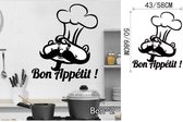 3D Sticker Decoratie Nieuwe Bon Appetit Voedsel Muurstickers Keuken Kamer Decoratie DIY Vinyl Adesivo De Paredes Posters Behang Thuis Decals Art - Bon2 / Small
