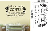 3D Sticker Decoratie Koffie Wall Art Decal Sticker Vinyl koffie muurstickers voor coffeeshop of kantoor Decor - KF19 / Large