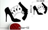 3D Sticker Decoratie Poker Decal Pro Kaarten Spade Club Hart Diamant Muursticker Pak Spelen Spelkamer Nacht Kelder Casino Dealer Deal Bet King - Poker12 / Large