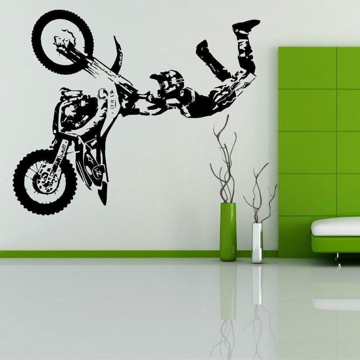 Adesivi murali crepati Murale fai da te Motocross Bike Stunt Dirt