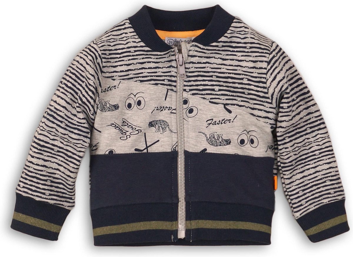 DIRKJE Jungen Kapuzenpulli – Dunkelblau, Aus Weicher Baumwolle, Mit Reißverschluss, Gr. 62