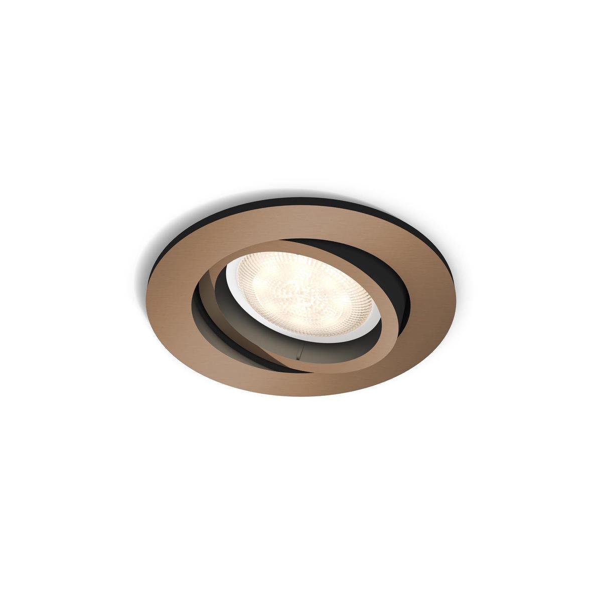 Philips Shellbark - Inbouwspot - 1 Lichtpunt - koper/messing - 1 x 500lm