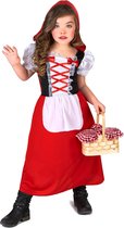 LUCIDA - Klein en schattig Roodkapje kostuum voor meisjes - M 122/128 (7-9 jaar)