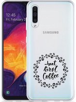 Galaxy A50 Hoesje But first coffee - Designed by Cazy