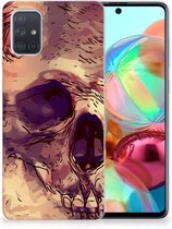 Geschikt voor Samsung Galaxy A71 Silicone Back Case Skullhead