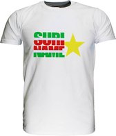 Suriname Vlag T-Shirt met Ster Zwart / Wit / Blauw / Grijs / Groen