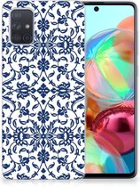 Back Case Geschikt voor Samsung A71 TPU Siliconen Hoesje Flower Blue