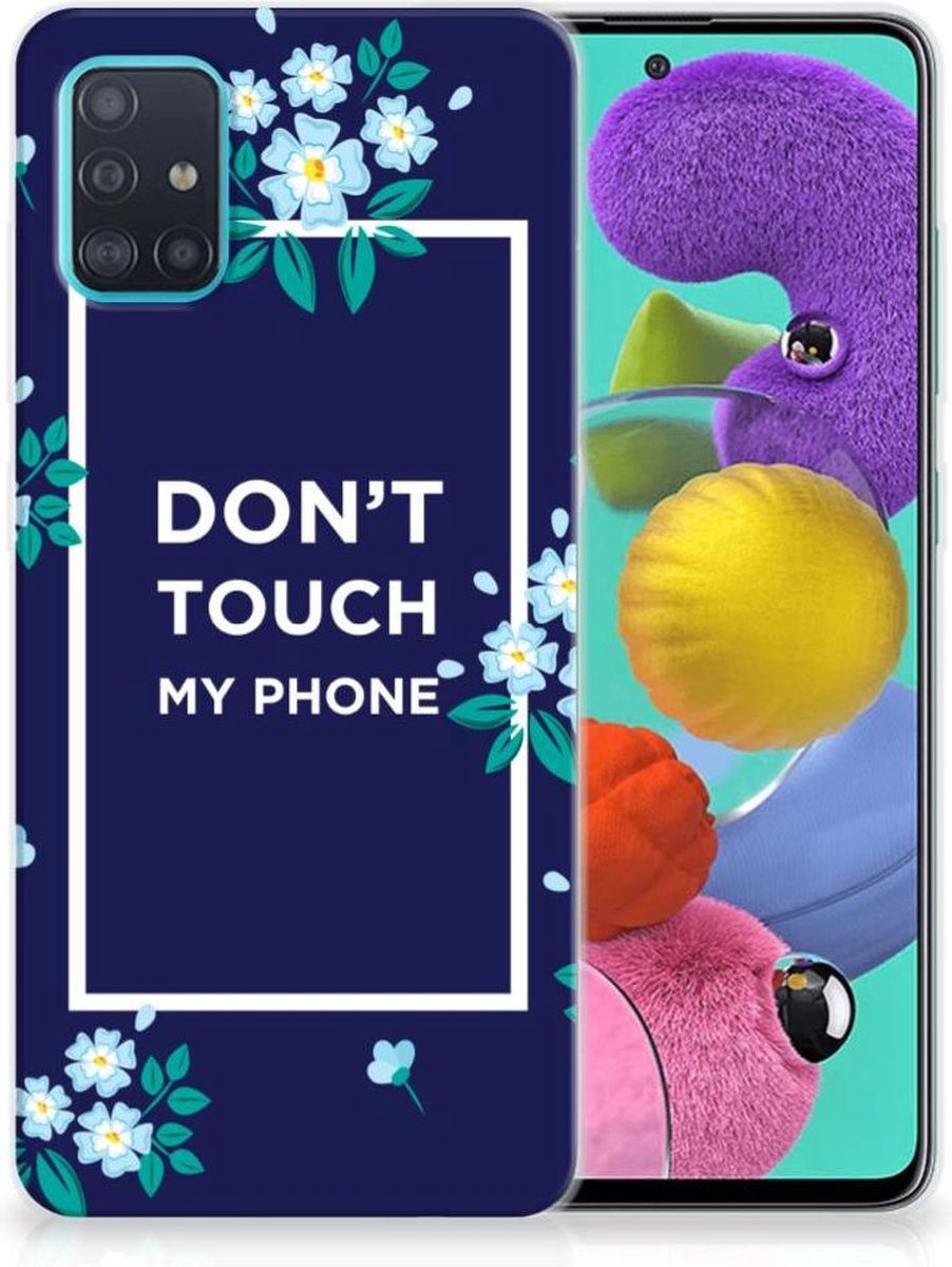Samsung Galaxy A51 Silicone-hoesje Flowers Blue DTMP