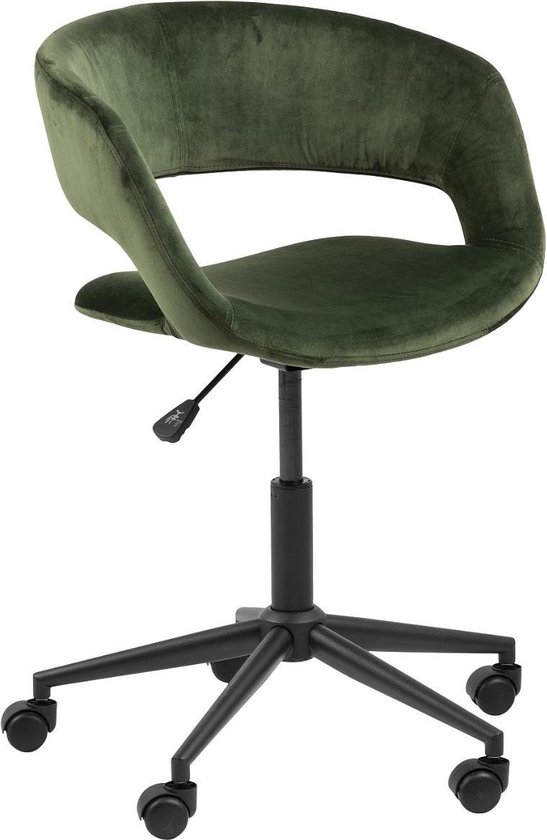 Chaise de bureau 24Designs Groove - Velours vert forêt - Pied croisé noir  avec Roues | bol.com