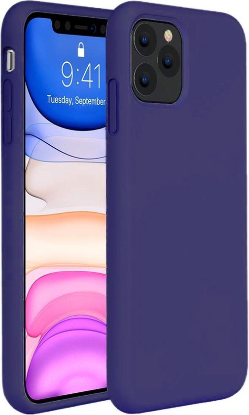 iPhone 11 Pro Hoesje Siliconen Case Hoes Back Cover TPU - Donker Blauw