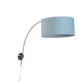 QAZQA arc - Moderne Wand booglamp voor binnen - 1 lichts - D 890 mm - Blauw - Woonkamer | Slaapkamer | Keuken