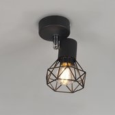 QAZQA mosh - Moderne Plafondspot | Spotje | Opbouwspot - 1 lichts - L 90 mm - Zwart -  Woonkamer | Slaapkamer | Keuken