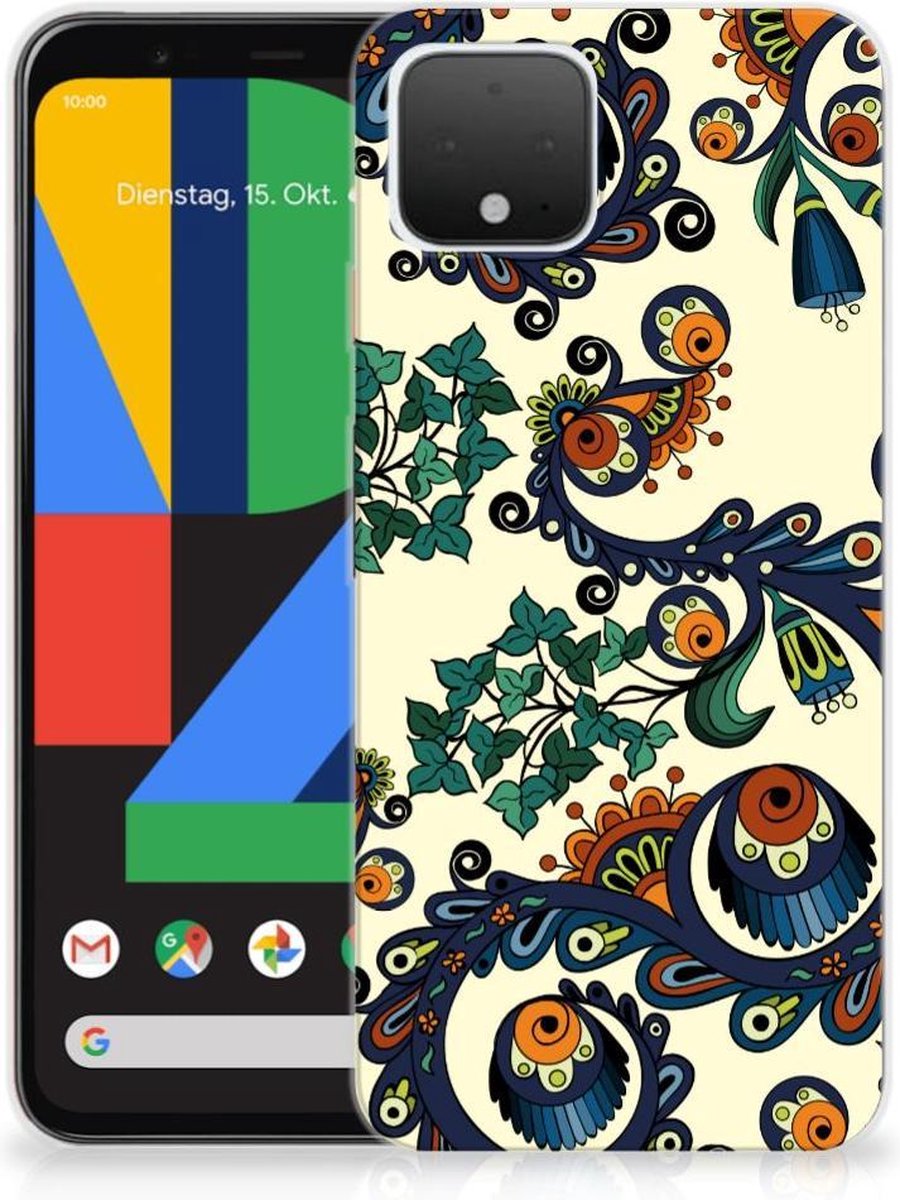 Siliconen Hoesje Google Pixel 4 Barok Flower