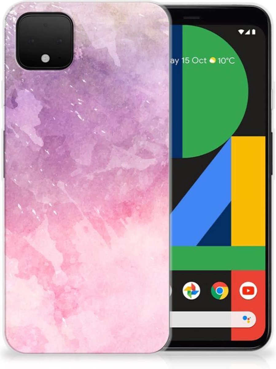 TPU Hoesje voor Hoesje maken Google Pixel 4 XL Pink Purple Paint
