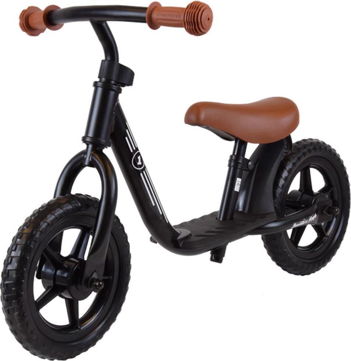Bandits & Angels Metalen Loopfiets Starter Zwart met Voetenplank vanaf 2 Jaar - Limited Edition - Zwarte Loop Fiets - Verstelbaar Zadel 29 tot 39 cm - Voor Jongens en Meisjes - Compact en Veilig - Lage Instap met Voetenplank — afbeelding 6