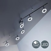 B.K.Licht - Plafondspots - met 6 lichtpunten - railverlichting - glas opbouwspots - draaibar - incl. 6x LED - 3.000K - 330Lm
