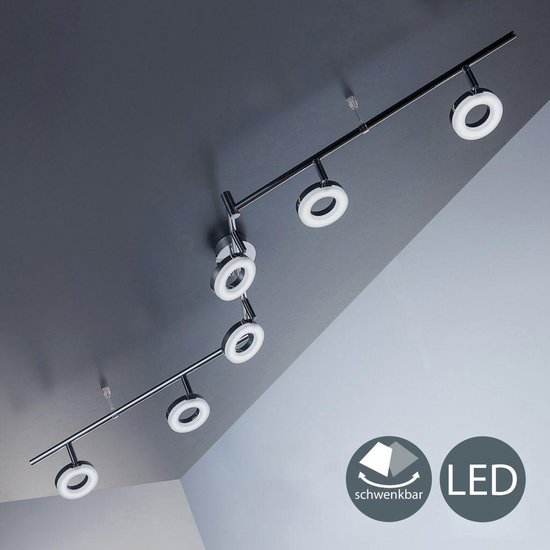 noorden element ventilatie B.K.Licht Yuna LED plafondspots - 6 ronde lampen - chroom - spots | bol.com