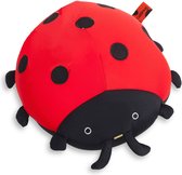 Cuddlebug - Lady Bug - Knuffelkussen - Kampeerkussen - Nekkussen (reizen) - 32 cm x 32 cm - Rood