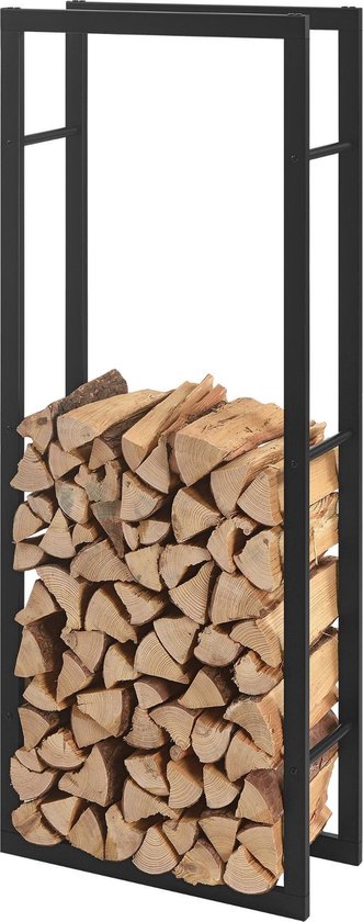 vermijden Initiatief slaaf Stalen brandhout rek houtopslag 50x150x25 cm zwart | bol.com