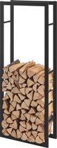 Stalen brandhout rek houtopslag 50x150x25 cm zwart