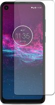 Screenprotector voor Motorola One Action - tempered glass screenprotector - Case Friendly - Transparant
