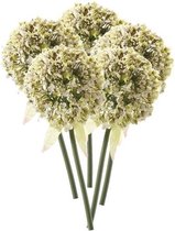 5 x Witte sierui steelbloem 70 cm - Kunstbloemen