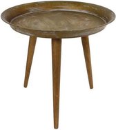 Meubels - Bijzettafel Messing/hout Drie-poot S Dia43x40cm